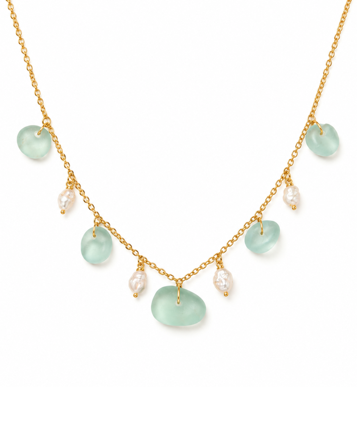 Sea Glass & Pearl Necklace