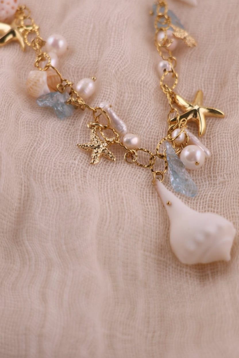 Sea Blue Charm Necklace
