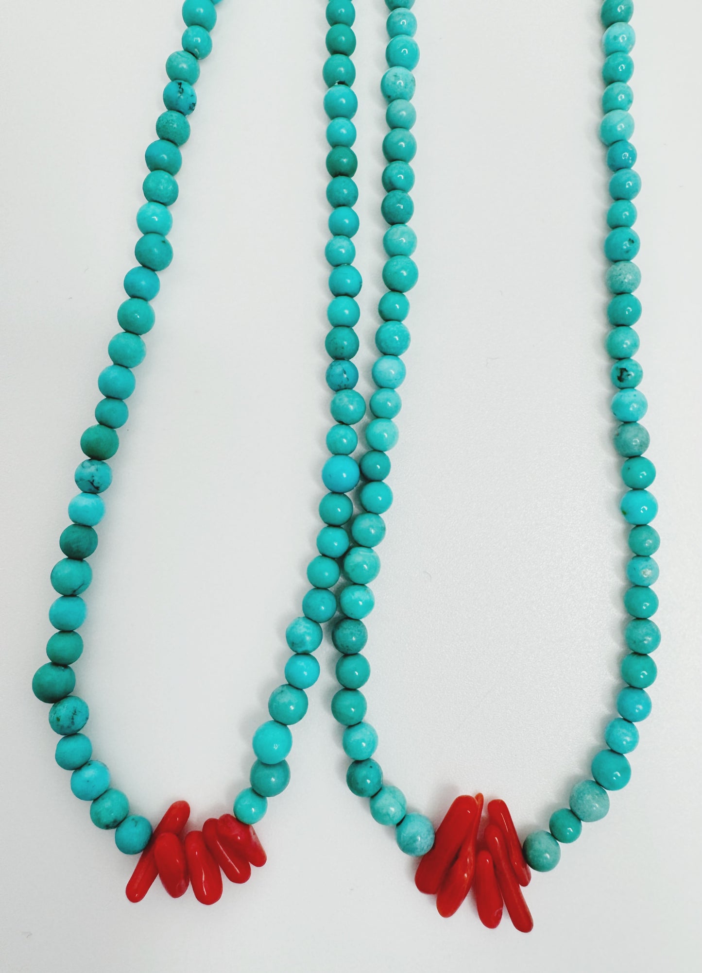 Turquoise and Mini Coral Necklace