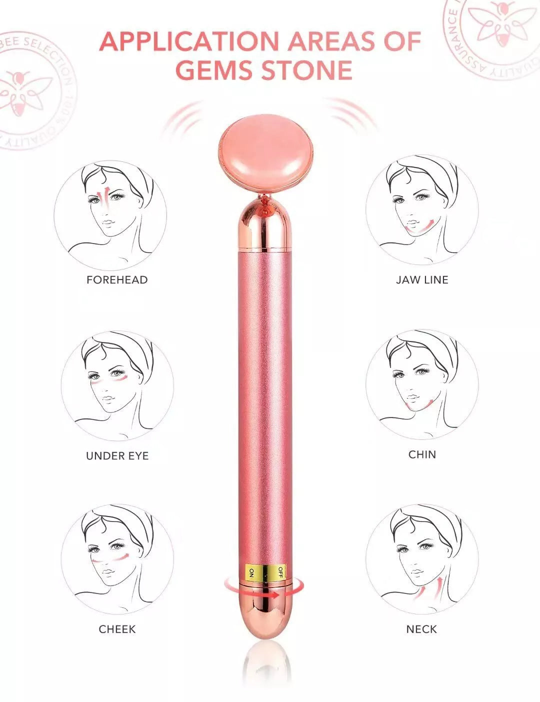 2 in 1 Electric Rose Quartz Facial Roller