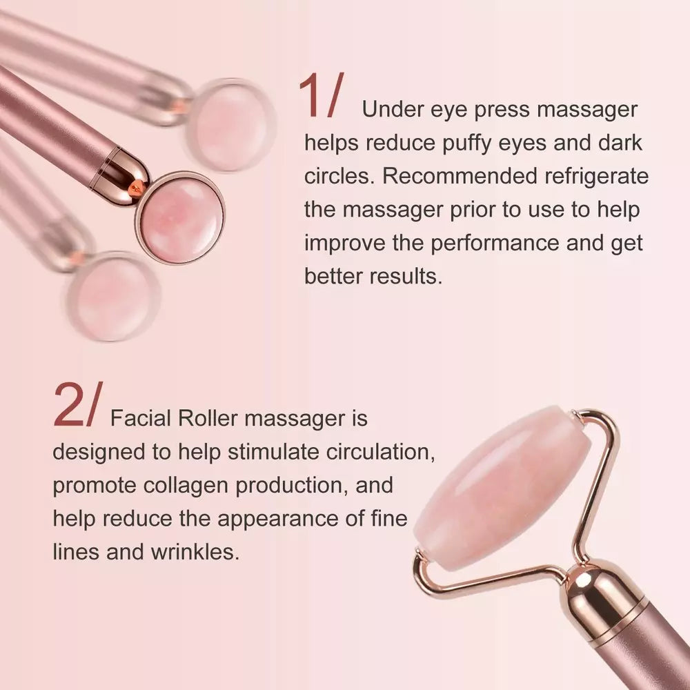 2 in 1 Electric Rose Quartz Facial Roller